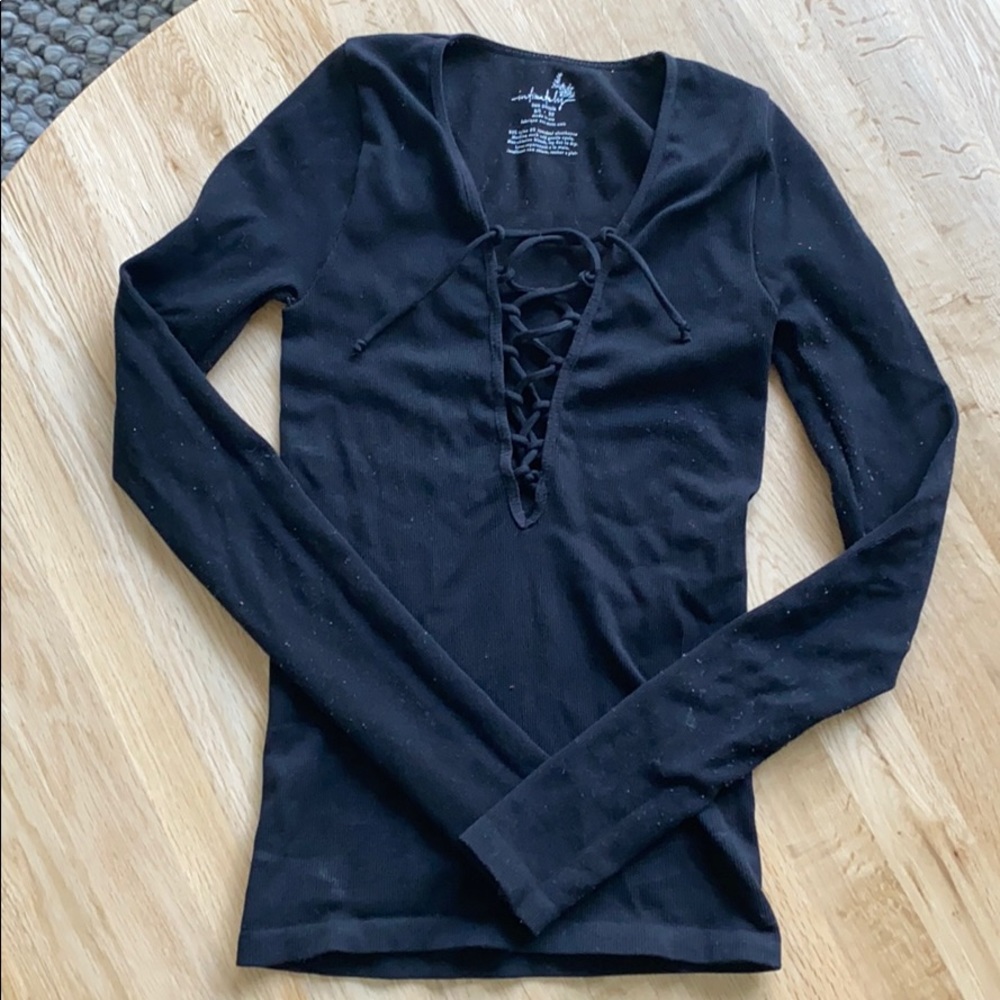 Free People Laceup layering top